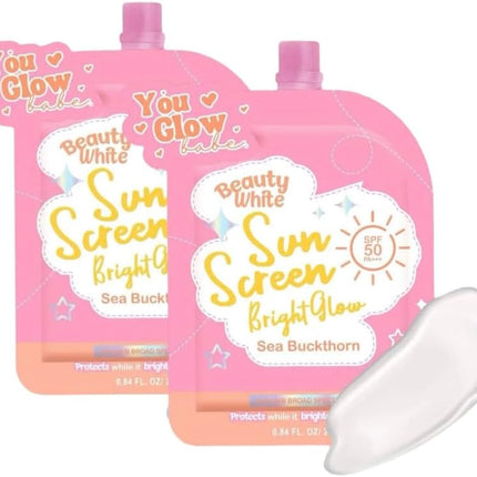 You Glow Babe Sunscreen Twin Pack – Lightweight Daily UV Protection, Non-Greasy Face & Body Sunscreen, Hydrating & Fast Absorbing, Suitable for All Skin Types (Pack of 2)