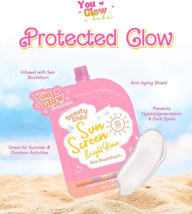 You Glow Babe Sunscreen Twin Pack – Lightweight Daily UV Protection, Non-Greasy Face & Body Sunscreen, Hydrating & Fast Absorbing, Suitable for All Skin Types (Pack of 2)