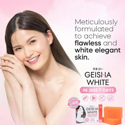 Geisha Skin Brightening Bar Classic Soap 65g (Pack of 3) | Brightening Cleansing Bar for Smooth, Radiant & Healthy-Looking Skin