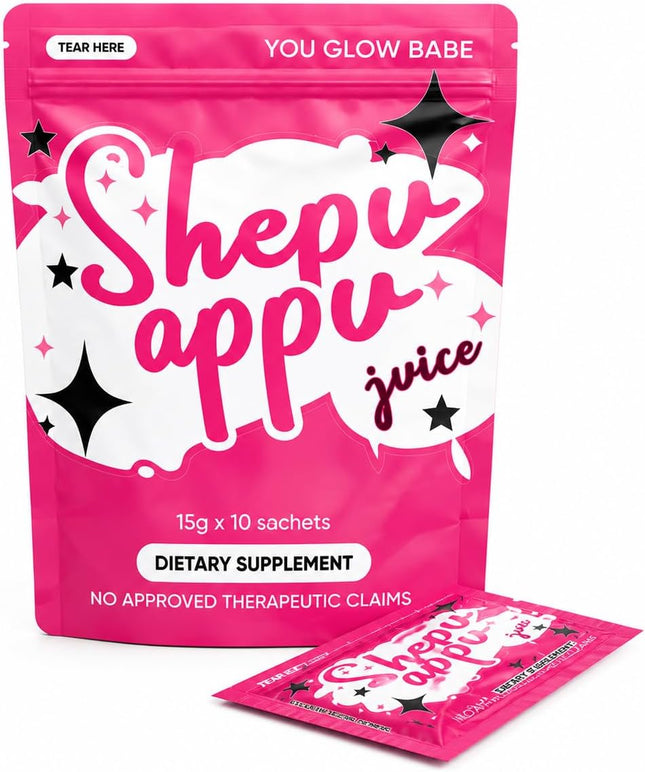 Shepu Appu Juice Powder – Gut Health & Digestion Drink | Energy Boost, Weight Management & Skin Glow Support | 10 x 15g Sachets | No Added Sugar | Daily Wellness Supplement
