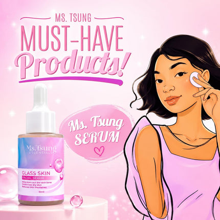 Ms Tsung Glass Skin Facial Serum 30ml – Hydrating & Brightening Face Serum for Smooth, Radiant Glass Skin, Lightweight Daily Skincare