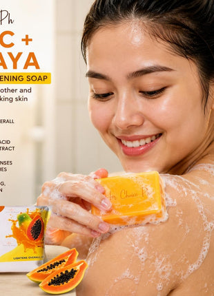 Her Choice Premium Kojic & Papaya Intense Whitening Soap 120g – Skin Brightening Soap Bar for Dark Spots, Acne Marks, Hyperpigmentation, Uneven Skin Tone, Glowing Radiant Skin, Face & Body Whitening