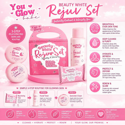 You Glow Babe Beauty White Rejuv Set Rejuvenating Soap, Toner, Sunscreen Cream