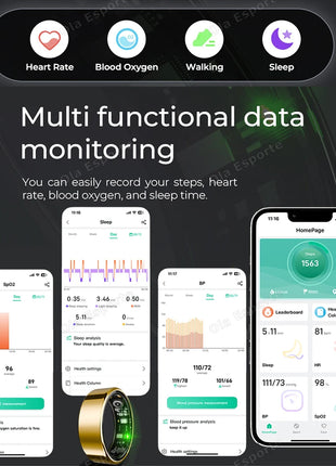 Heart Rate & Blood Pressure Monitoring Smart Ring