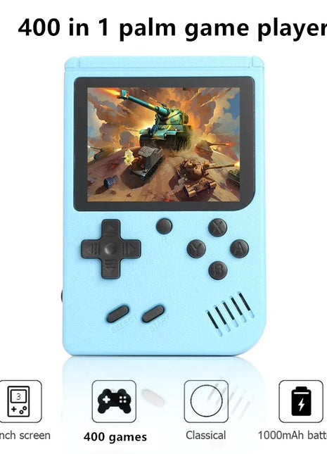 Portable 8-bit game player with 3-inch colour LCD
