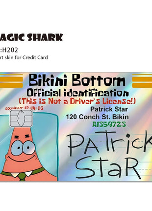 Magic Shark Holographic Card Sticker – Cute Laser Film Debit & Credit Card Skin UK