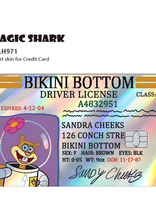 Magic Shark Holographic Card Sticker – Cute Laser Film Debit & Credit Card Skin UK