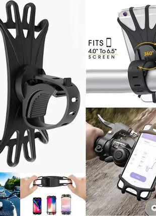 360° Rotatable Silicone Bike Phone Holder – Universal Bicycle & Motorcycle Mount UK