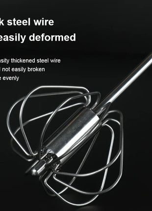 Stainless Steel Push Whisk – Semi-Automatic Hand Mixer for Eggs, Cream & Batter UK