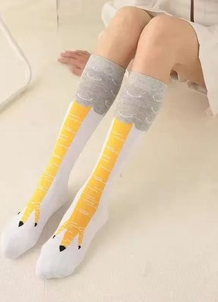 Men’s Funny 3D Chicken Thigh-High Socks – Novelty Cartoon Cosplay Cotton Blend Socks UK