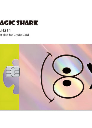 Magic Shark Holographic Card Sticker – Cute Laser Film Debit & Credit Card Skin UK