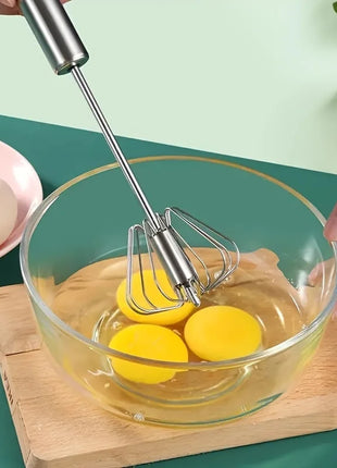 Stainless Steel Push Whisk – Semi-Automatic Hand Mixer for Eggs, Cream & Batter UK