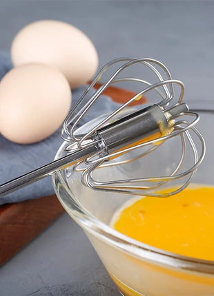 Stainless Steel Push Whisk – Semi-Automatic Hand Mixer for Eggs, Cream & Batter UK