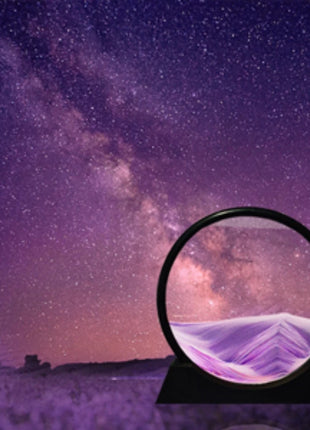 3D Moving Sand Art Picture – Round Glass Deep Sea Sandscape Hourglass Quicksand Decor UK