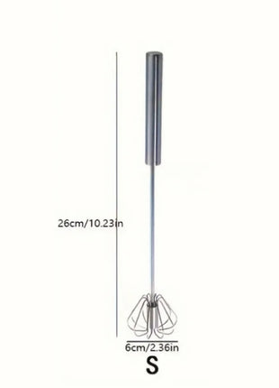 Stainless Steel Push Whisk – Semi-Automatic Hand Mixer for Eggs, Cream & Batter UK
