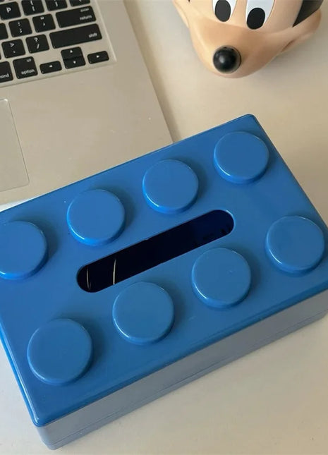 1PC Creative Cartoon Building Block Tissue Box – High Aesthetic Napkin Storage UK