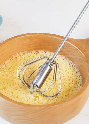 Stainless Steel Push Whisk – Semi-Automatic Hand Mixer for Eggs, Cream & Batter UK