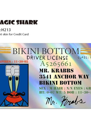 Magic Shark Holographic Card Sticker – Cute Laser Film Debit & Credit Card Skin UK