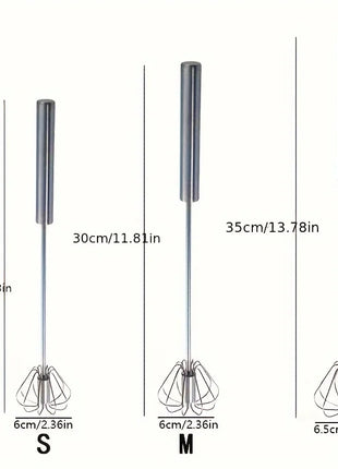 Stainless Steel Push Whisk – Semi-Automatic Hand Mixer for Eggs, Cream & Batter UK