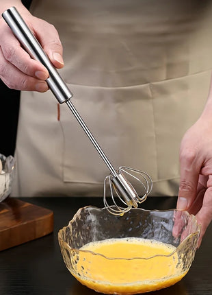 Stainless Steel Push Whisk – Semi-Automatic Hand Mixer for Eggs, Cream & Batter UK