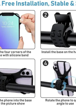 360° Rotatable Silicone Bike Phone Holder – Universal Bicycle & Motorcycle Mount UK