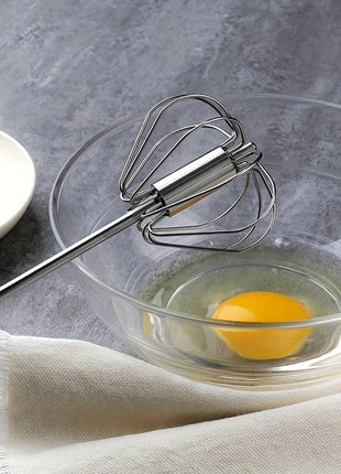 Stainless Steel Push Whisk – Semi-Automatic Hand Mixer for Eggs, Cream & Batter UK