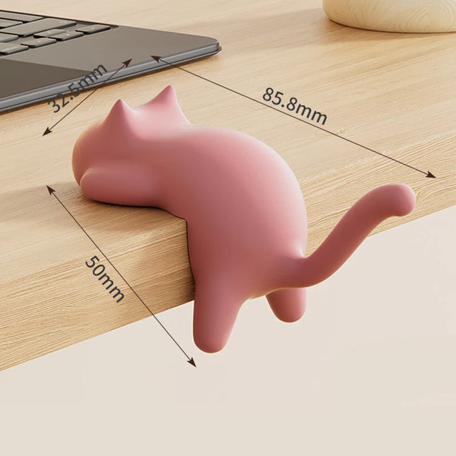 Cat Shaped No Trace Hooks, Damage-Free Wall Mount Holder Clip for Bag/Purse/Pencil Case on Desk Table Study Office