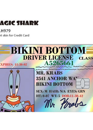 Magic Shark Holographic Card Sticker – Cute Laser Film Debit & Credit Card Skin UK