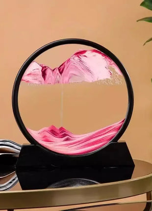 3D Moving Sand Art Picture – Round Glass Deep Sea Sandscape Hourglass Quicksand Decor UK