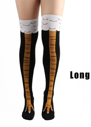 Men’s Funny 3D Chicken Thigh-High Socks – Novelty Cartoon Cosplay Cotton Blend Socks UK