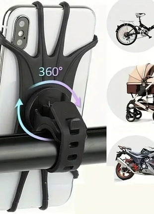 360° Rotatable Silicone Bike Phone Holder – Universal Bicycle & Motorcycle Mount UK