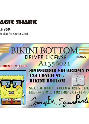 Magic Shark Holographic Card Sticker – Cute Laser Film Debit & Credit Card Skin UK