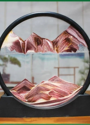 3D Moving Sand Art Picture – Round Glass Deep Sea Sandscape Hourglass Quicksand Decor UK