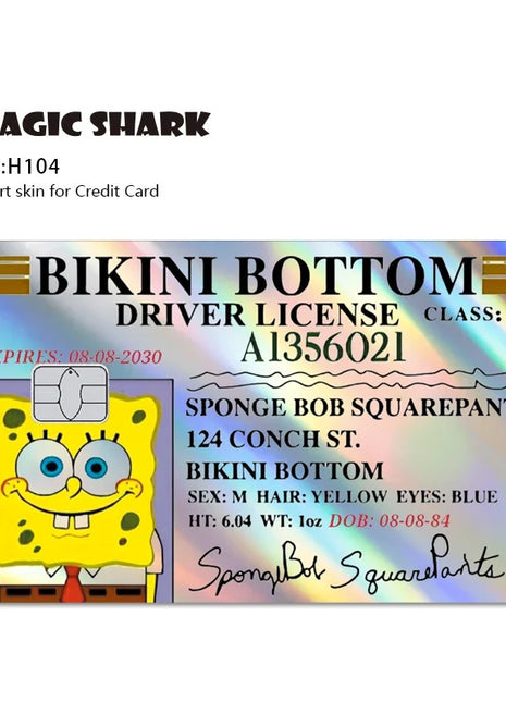 Magic Shark Holographic Card Sticker – Cute Laser Film Debit & Credit Card Skin UK
