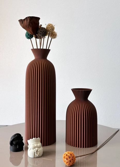 2-Piece Set of Wavy Pattern Art Dry Vase, Dried Flower Vase, Suitable for Home Desktop Decoration Vase, Foyer Decoration Vase, Dried Flower Vase, Office Decoration Vase Ornament, Best Holiday Gift