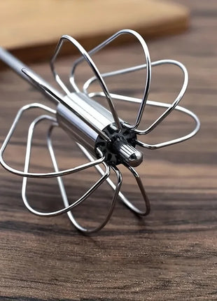 Stainless Steel Push Whisk – Semi-Automatic Hand Mixer for Eggs, Cream & Batter UK