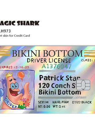 Magic Shark Holographic Card Sticker – Cute Laser Film Debit & Credit Card Skin UK